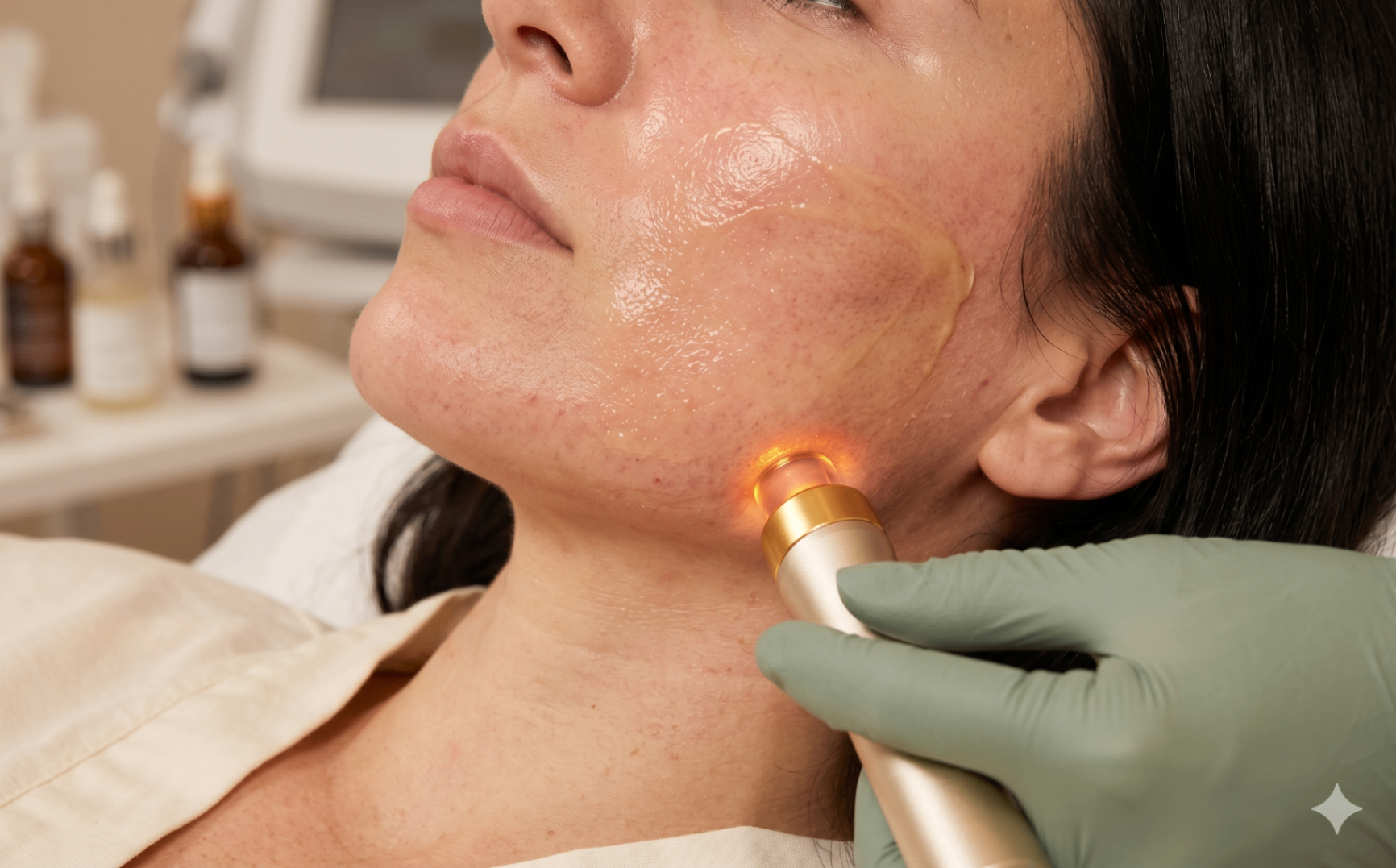 Exion RF Microneedling Behandlung im Gesichtsbereich